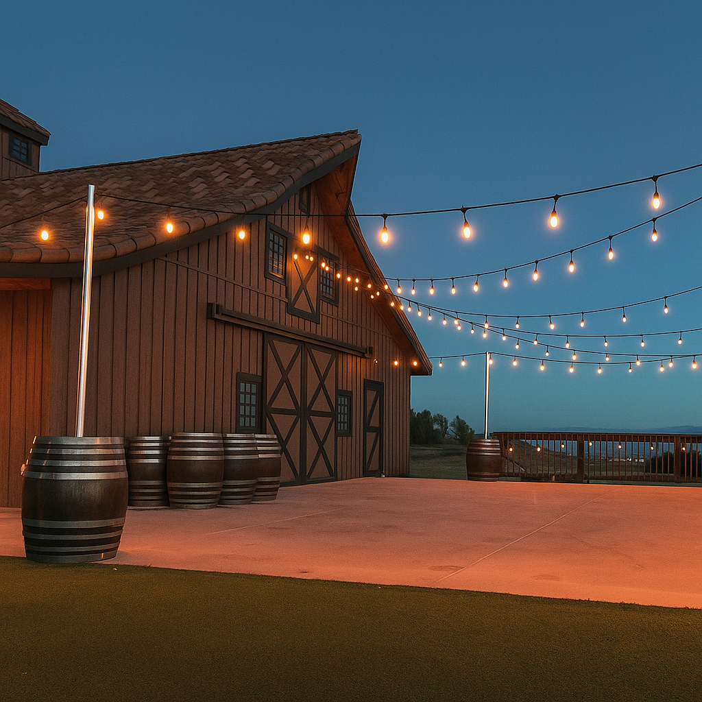 Wine Barrel Pole Lighting | Barrel Dreams Inc.