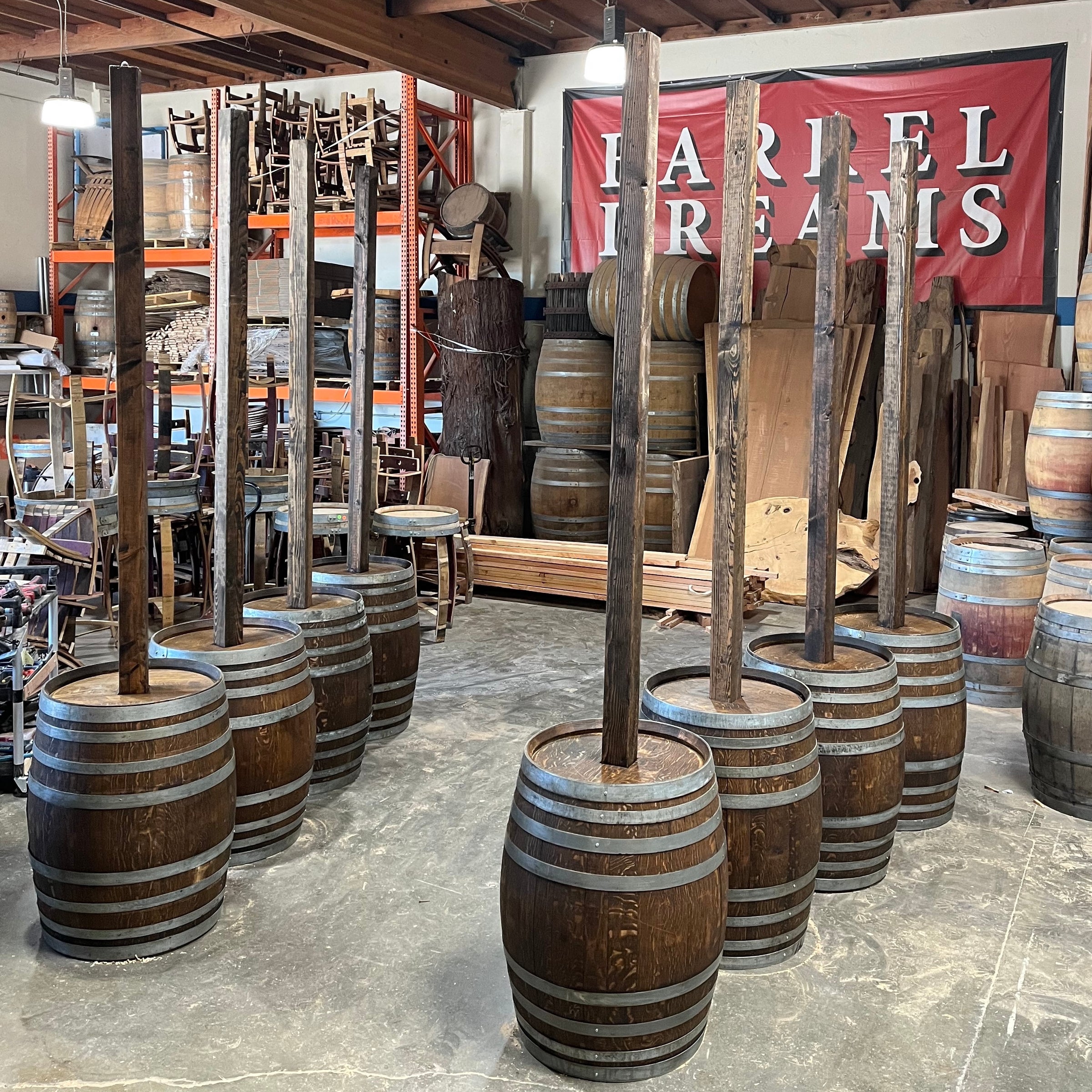 Wine Barrel Post Lighting | Barrel Dreams Inc.